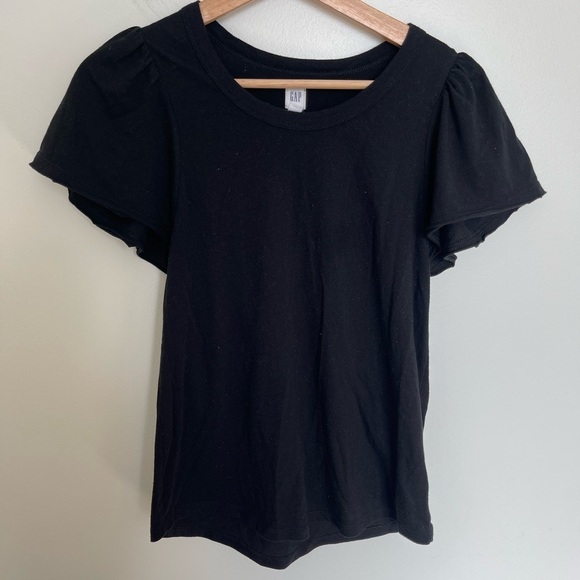 GAP Flutter Sleeve Tee Shirt Black - Picture 3 of 6